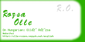 rozsa olle business card